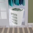 thumbnail image 4 of Sterilite Large Open Laundry Hamper, Plastic Oval Shape with Wide Opening and Carry Handles, White, 6 Pack, 4 of 9