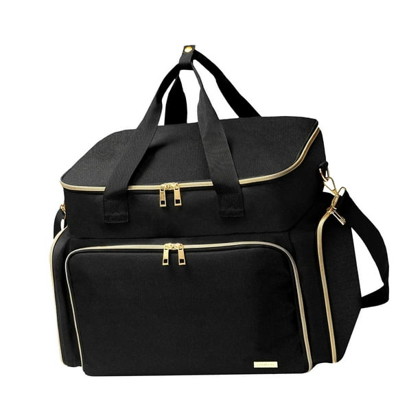 Bolsa organizadora de esmaltes de uñas con separadores, portátil, de doble capa, para accesorios de manicura y aceites esenciales. Ideal para viajes.