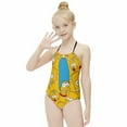 thumbnail image 6 of Simpsons Girl's One-Piece Swimsuit Bathing Suit Soft Stretchy Children's Swimwear Swim Attire for Vacation 11-13Y(160cm), 6 of 8