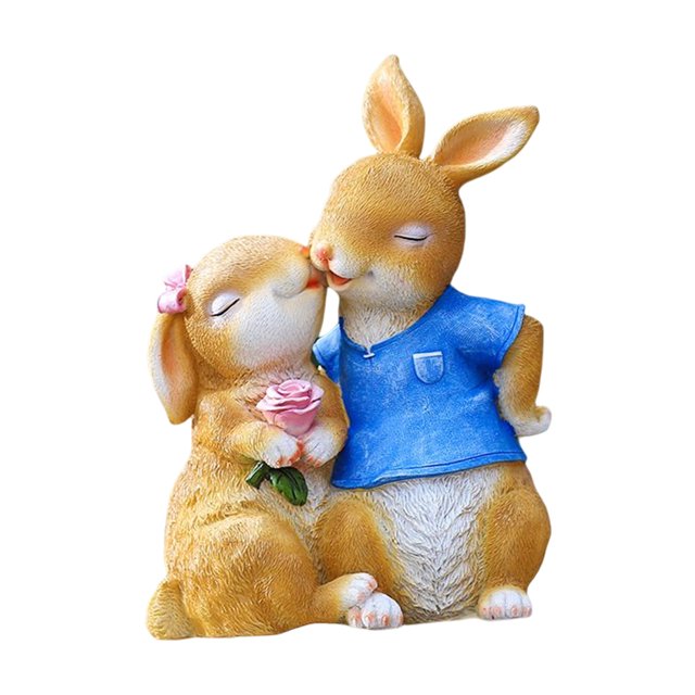 Estatuas Paisajismo Accesorios de adorno de resina Retro Pareja Animales Estatuas de animales para jardín al aire libre (C) Ehuebsd Libre de BPA