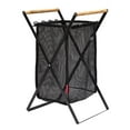 thumbnail image 1 of Cesta de lavandería de malla plegable con asas Cesta de almacenamiento Bolsa de ropa de lavado Soporte negro Zulema Cesto de ropa de malla, 1 of 8