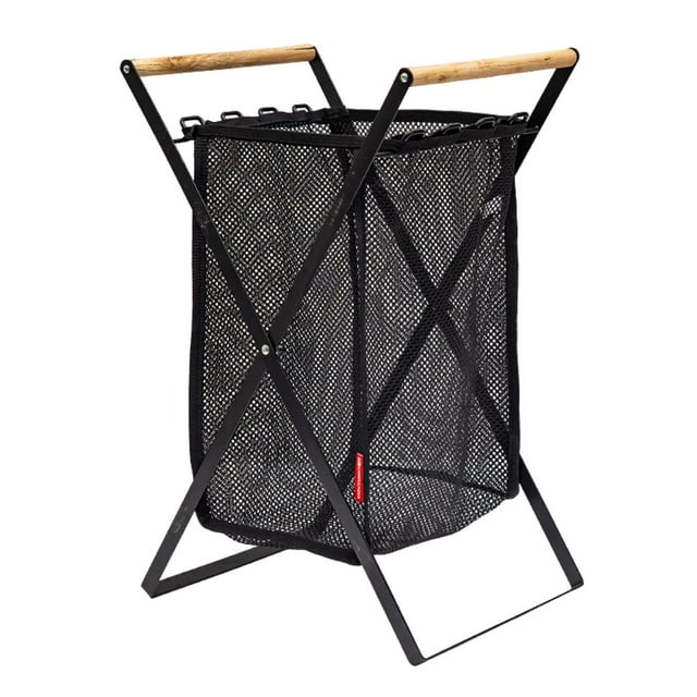 Cesta de lavandería de malla plegable con asas Cesta de almacenamiento Bolsa de ropa de lavado Soporte negro Zulema Cesto de ropa de malla
