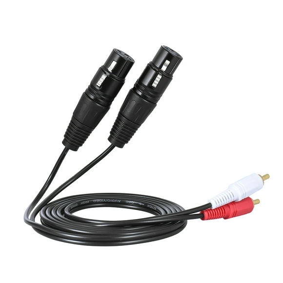 1.5m/ 5ft Stereo Audio Cable Cord Dual XLR Female to Dual RCA Male Plug for Mixer Mixing Console Microphone Amplifier