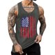 thumbnail image 1 of Hombres Moda Casual Día de la Independencia Impresión Suéter Cuello Redondo Deportes sin Mangas Tanque, 1 of 2