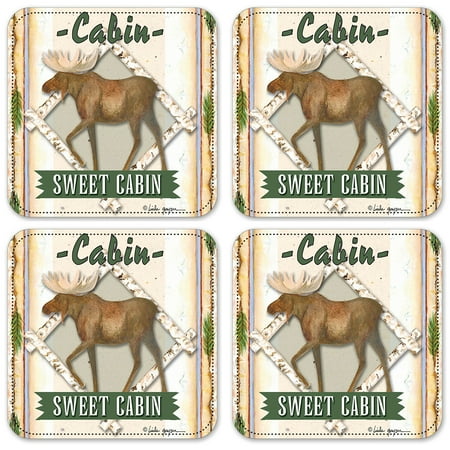 

Vinyl Drink Coasters - Set of 4 - Moose Crossing