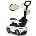 thumbnail image 5 of Topbuy 3 in 1 Ride On Push Car Mercedes Benz For Toddlers Stroller Sliding Walking Car With Sun Canopy White, 5 of 8