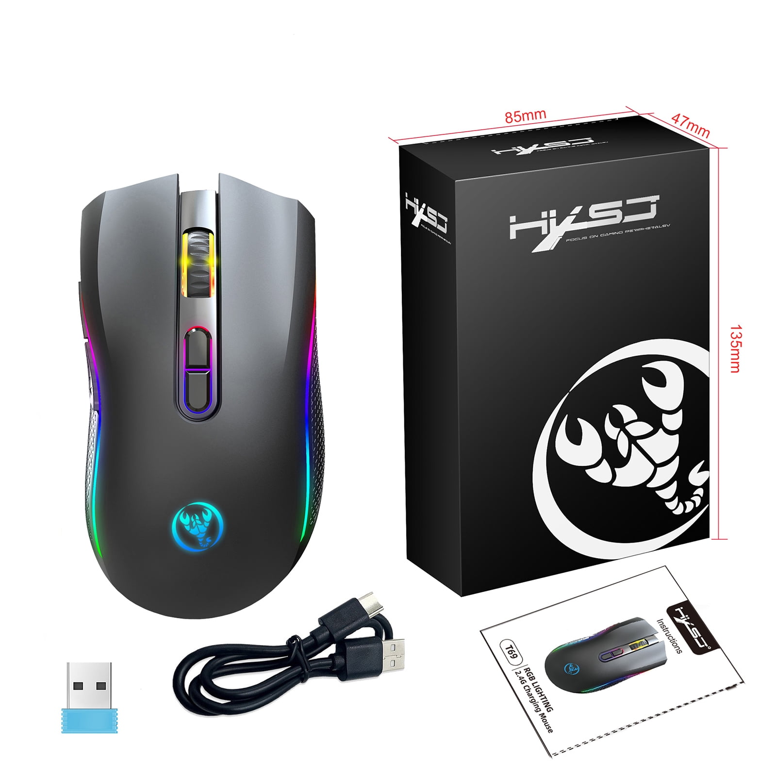 Redragon M601 RGB Mouse USB Type-A Optical 7200 DPI Right-hand RD-M601