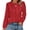 Wine Red, variant on WIHOLL Long Sleeve Blouses for Women Flower Lace Crochet Shirts Business Casual Fall Eyelet Tops