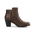 thumbnail image 3 of Unique Bargains Bottines à Talon Bloc Empilé à Bout Rond avec Fermeture Éclair pour Femmes, 3 of 7