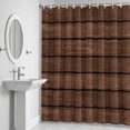 thumbnail image 5 of Brown Wooden Board Shower Curtain for Bathroom Decor, Vintage Wood Grain Farmhouse Barn Themes Waterproof Fabric Shower Curtain, 72"x78" Set with 12 Hooks, 5 of 9