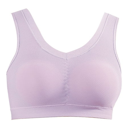 YanQiao Womens Seamless Wireless Supportive Bra Push Up Comfort Soft No Underwire Full Coverage No Steel Ring Bra 3XL Purple