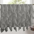 thumbnail image 3 of Sweet Home Collection  Grey Vertical Ruffled Waterfall Valance and Curtain Tiers 36" tier pair, 3 of 5