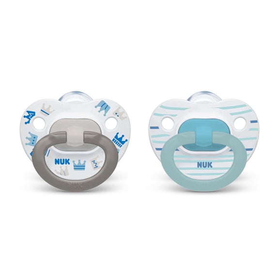 Nuk Orthodontic Pacifier Silicone BPA Free 6-18 Month Blue, 2 Pack