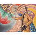 thumbnail image 2 of Signac, Paul 24x20 Black Ornate Wood Framed with Double Matting Museum Art Print Titled - Portrait of M. Felix Feneon , 2 of 4