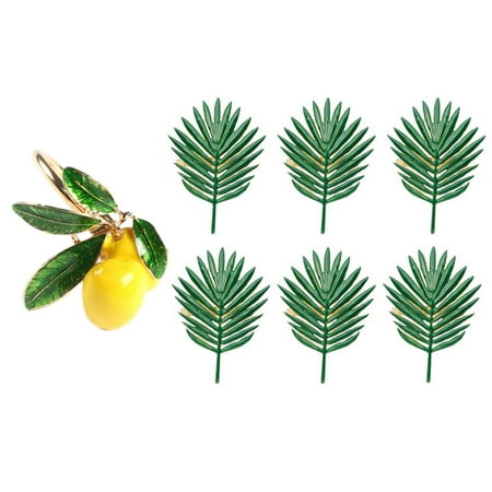 

6PCS Lemon Napkin Ring Napkin Ring Table Decoration Gold with 6PCS New Napkin Ring Sunflower Leaf Napkin
