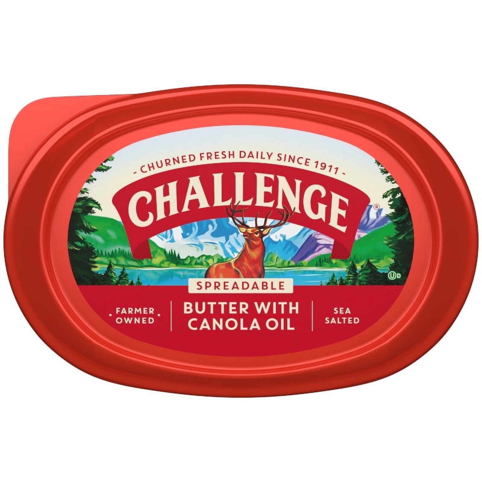 Challenge Butter, Sea Salted, Spreadable Butter with Canola Oil 15 oz Tub
