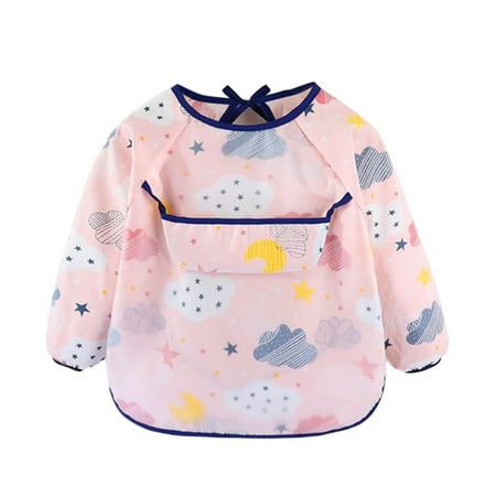 

ZQC Unisex Sleeved Bib Waterproof Feeding Bib with Pocket for Baby