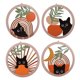 thumbnail image 5 of Bohemio 4 Piezas Boho Decoración De Arte De Pared 9.8 Pulgadas De Madera Gato Negro Geométrico Bohemio Granja Colgante Redondo Arte De Pared Para Sala De Estar Naranja, 5 of 7