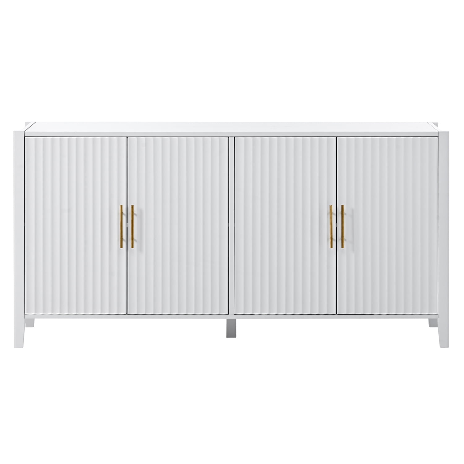 Kadyn Accent Storage Cabinet, Solid Wood Cabinet with Metal Handles, Modern Sideboard for Entryway, Living Room, White Kadyn Accent Storage Cabinet, Solid Wood Cabinet with Metal Handles, Modern Sideboard for Entryway, Living Room, White