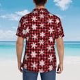 thumbnail image 5 of Cauagu Snowflake red plaid Print Hawaiian Shirt for Men,Casual Short Sleeve Button Down Shirts Summer Beach Men's Regular-Fit Short-Sleeve Print Shirt -Large, 5 of 6