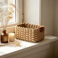 thumbnail image 4 of EGNMCR Woven Rope Storage Basket Natural Paper Rope Organizer Basket Decorative Wicker Basket For Home Bathroom Bedroom Kitchen Office Sundries Cosmetics Toys Woven Rattans Basket, 4 of 6