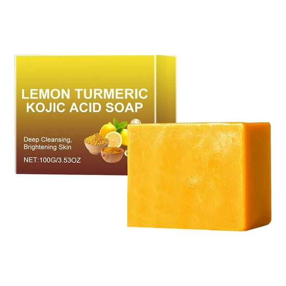 Lemon Kojic Acid Soap Hot Sale! Scentric Glow Soap Gifts for Women Kojic Brightening Soap Containing Vitamin C, Hyaluronic Acid, and Vitamin E, Clear Acne on the Face and Restore Water Oil Balance