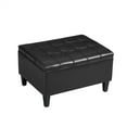 thumbnail image 4 of Storage Ottoman, Lift Top Bed Bench Oversize Cocktail Footrest Stool in Upholstered Faux Leather, Large Square Coffee Table for Living Room Bedroom, 33.86"L x 26"W x 18.1"H, Black, 4 of 7