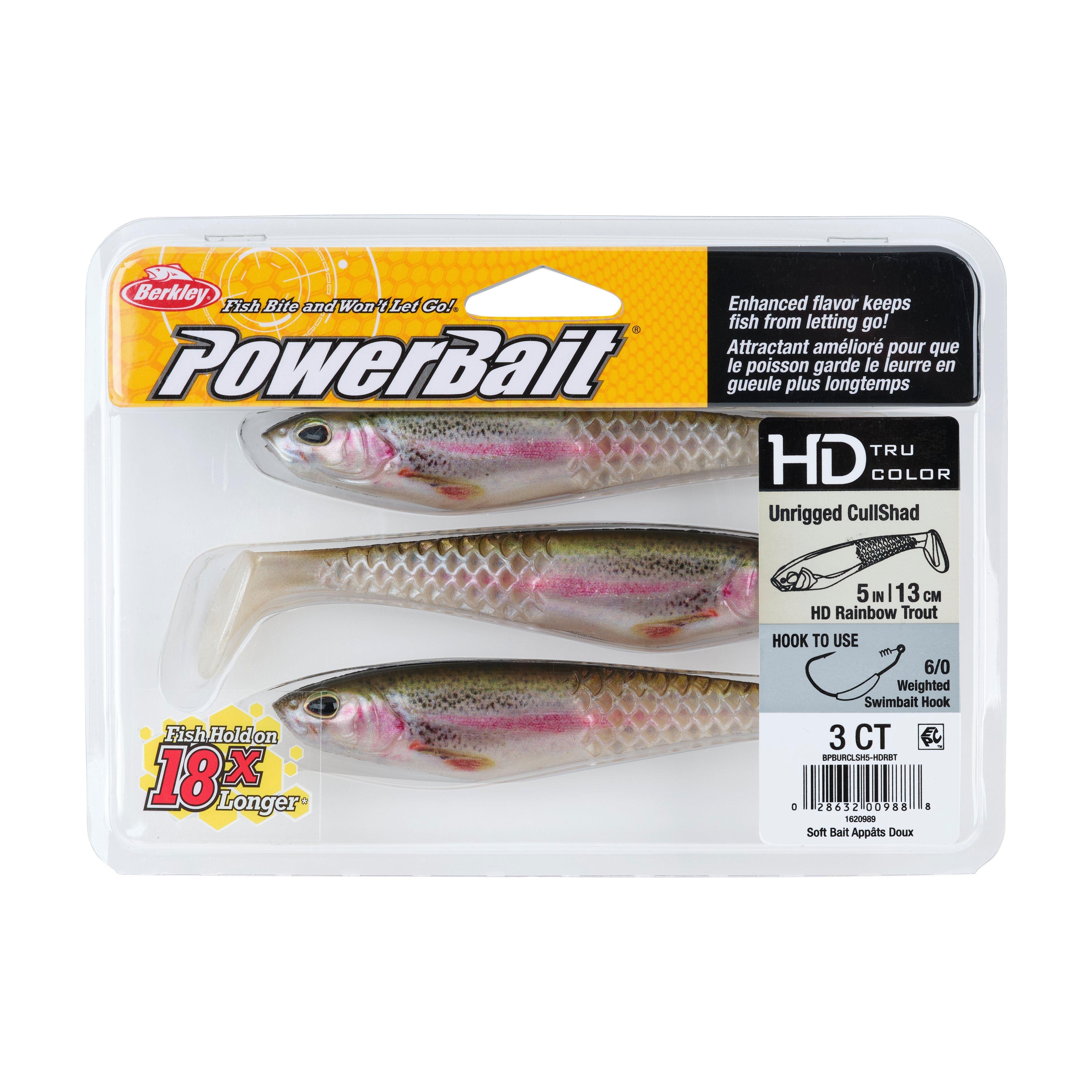 Berkley PowerBait® Unrigged CullShad, 5 in, HD Rainbow Trout