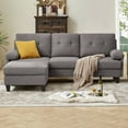 thumbnail image 3 of Pingliang Home 84" Convertible Sectional Sofa Couch with Reversible Storage Ottoman & Side Pockets,Deep Seat Modern L Shaped 3 Seat Sofa Couch,for Living Room Office Apartment Studio, 3 of 9