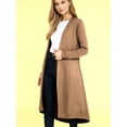 thumbnail image 2 of Made by Johnny Women's Casual Long Open Front Drape Lightweight Duster High Low Hem Maxi Long Sleeve Cardigan XXL MOCHA, 2 of 6