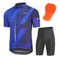 thumbnail image 2 of Clothing Men Breathable Quick Dry Comfortable Short Sleeve Jersey and Padded Shorts Cycling Clothing Set, 2 of 7