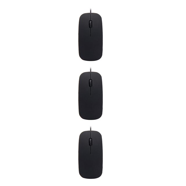 Transemion Mouse Wired Optical Computer Mouses Skin Touch Computers Fitting Laptop Gift Networking Keyboards Table Study Black 3Set