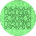 thumbnail image 1 of Ahgly Company Indoor Round Oriental Emerald Green Traditional Area Rugs, 3' Round, 1 of 4