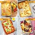 thumbnail image 2 of Vesteel Stainless Steel Baking Pan with Lid, 12.2 x 9.5 x 2 Inch Rectangle Sheet Cake Pans with Covers Bakeware for Cakes Brownies Casseroles, Non-toxic & Dishwasher Safe - Set of 2, 2 of 7