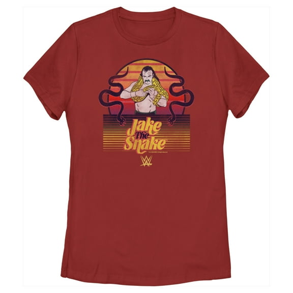 Women's WWE Jake the Snake Retro  Graphic Tee Red Medium