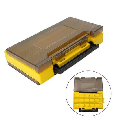 Double Layer Lure Box Portable Fishing Lure Tackle Boxes Fishing Storage Case Yellow