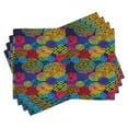 thumbnail image 1 of Ambesonne Funky Place Mats Set of 4, Geometric Sketchy Forms, Standard Size, Multicolor, 1 of 6