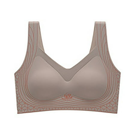 Wireless Bras for Women  Women s Traceless Liquid Underwear Thin Transparent Stationary Cup Bra Beauty Skin Tone Bra(Gray XXL)