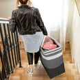 thumbnail image 3 of Cesta de lavandería portátil, cesto de ropa grande plegable, solución de almacenamiento impermeable independiente con asas extendidas para dormitorio, hogar, viajes (paquete de 2), 3 of 5