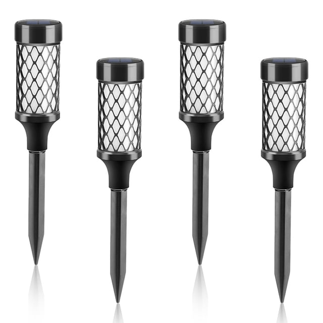 Luces solares para caminos al aire libre, paquete de 4 luces para paisajes, impermeables, luces LED solares para pasarelas de patio trasero para jardín, césped, patio, 36,3 x 6,3 cm