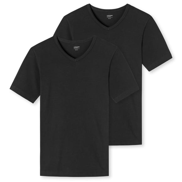 UNCOVER by SCHIESSER Camiseta para Hombre 2-pack - Cuello en V Negro XL (X-Large)