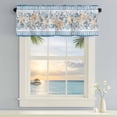 thumbnail image 5 of Summer Blue Coastal Window Valance for Kitchen, Eucalyptus Leaves Starfish Shells Rod Pocket Short Curtain for Small Windows, Light Filtering Decorative Valance, 60 x 14 Inch, 5 of 9