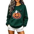 thumbnail image 2 of TKLPEHG Halloween Sweatshirts for Women 2026 Fashion Funny Ghost Jack O Lantern Pumpkin Graphic Sweatshirt Long Sleeve Crewneck Pullover (Green,M), 2 of 6