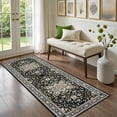 thumbnail image 3 of Hallway Runner Rug Non Slip - Washable 2.6x8 Kitchen Rugs for Living Room, Low-Pile Soft Bedroom Rug Indoor Floor Stain Resistant Carpets for Entryway, Laundry, Bathroom Black Gold, 3 of 18