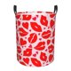 thumbnail image 1 of Balery Lips Kiss Cesta de ropa redonda con asas, impermeable, independiente, para ropa, juguetes, dormitorio y familia-Small, 1 of 6