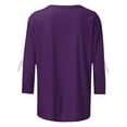 thumbnail image 3 of Hvyesh 3/4 Sleeve Shirts for Women Plus Size Summer Crewneck T-Shirts Loose Solid Color Tunic Tops for Women, 3 of 5