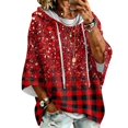 thumbnail image 2 of Womens Oversized Hoodies 3/4 Sleeve Drawstring Hooded Sweatshirt Baggy Pullover Tops Cozy Casual Fall Hoodies, 2 of 6