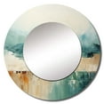 thumbnail image 2 of Designart "Harmonic Horizon Landscape In Minimalism" Minimalism Rund Mirror For Wall Decor - Large Blue Round Print Mirror - Round Modern Mirror - Wall Mounted Round Large Mirror - 23" x 23", 2 of 6