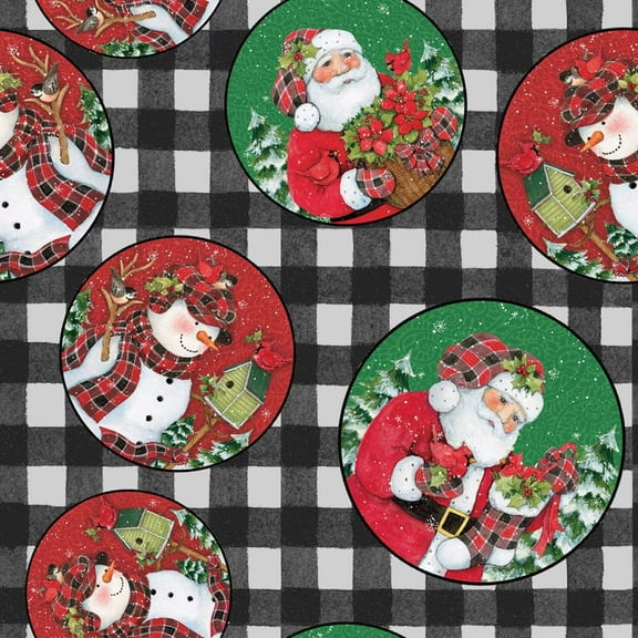 Plaid Santa Cotton Fabric