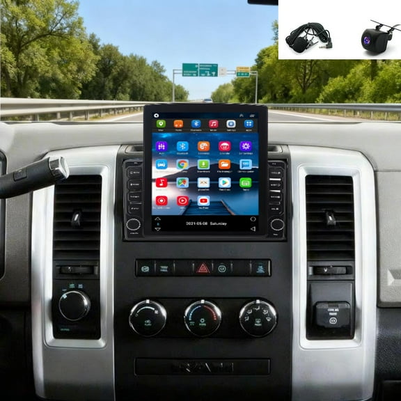 Molaner Double Din Car Stereo for Ram 1500 2009-2012 Fit for Carplay&Android Auto, 9.7" Touchscreen Android 13 with Bluetooth ,FM Car Radio,GPS Navigation, 2 32G